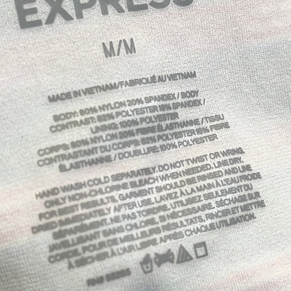 Express Bikini Stripe Swimsuit High Waist S Small Medium New - Picture 5 of 5